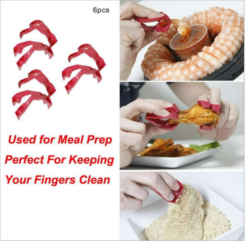 6pcs Food Finger Tongs Meal Prep Eating Trongs Anti-scald Clips Dinner Utensil for Keeping Clean Kitchen